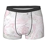 CKGODGF Boxer respirant rose encre marbre gris imprimé artistique pour hommes, taille élargie, sous-vêtements doux et doux pour la peau - 1 pièce, Noir , L
