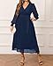 Pinup Fashion Plus Size Fall Dresses Wedding Guest Navy 2026 Women Semi Formal Elegant Cocktail Wrap V Neck Midi Dress 24W