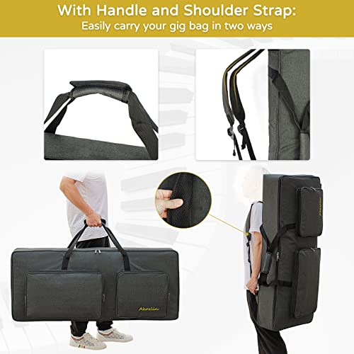 Akozlin 61-Key Full Padded Keyboard Gig Bag, 41.7”×17.3”×6.3”Portable Electric Piano Keyboard Case Bag #TOP5