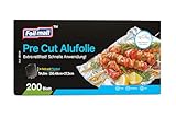 Foilmall Pre Cut Alufolie – Vorgenschnittene Alufolienblätter, Stark & Reißfest, Lebensmittelgeeignet (200, 30,48 X27,3)