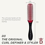 Denman Curly Hair Brush D3, 7 Row Styling Brush for Detangling, Separating, Shaping and Defining Curls - For Women and Men - Image 2