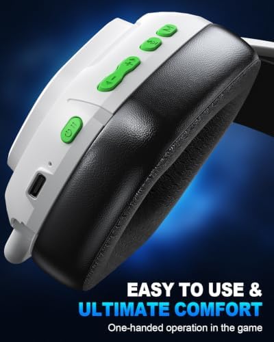 SKAPENDY Wireless Gaming Headset for PS5 PS4 PC Switch Mac, 100H Playtime - 4