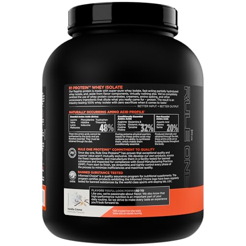 Image of Rule 1 R1 Protein, 100% Whey Isolate,2.28 kg (5 lbs, Vanilla)