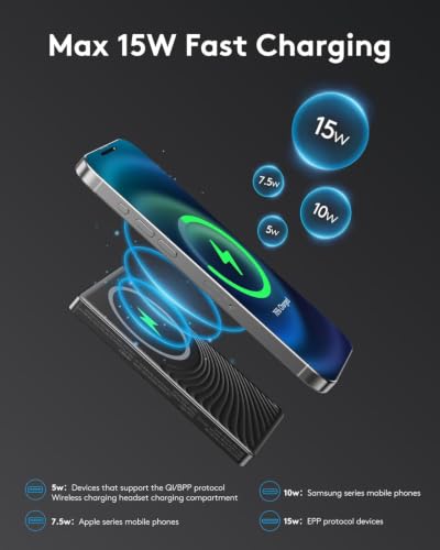 Image of 2026 for Magsafe Portable Charger iPhone, Ultra Slim Magnetic Power Bank Fast Charging, Wireless Battery Pack 10000mAh, 20W Powerbank Compatible with i-Phone Air 17 /16 /15 /14 /13 /12 Series,Jet Black