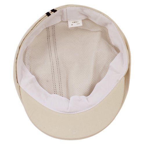 Morehats Men's Women's Unisex 100% Cotton Sweat Proof Mesh Lined Double Striped Newsboy Cap Gatsby Hat - Beige #TOP3