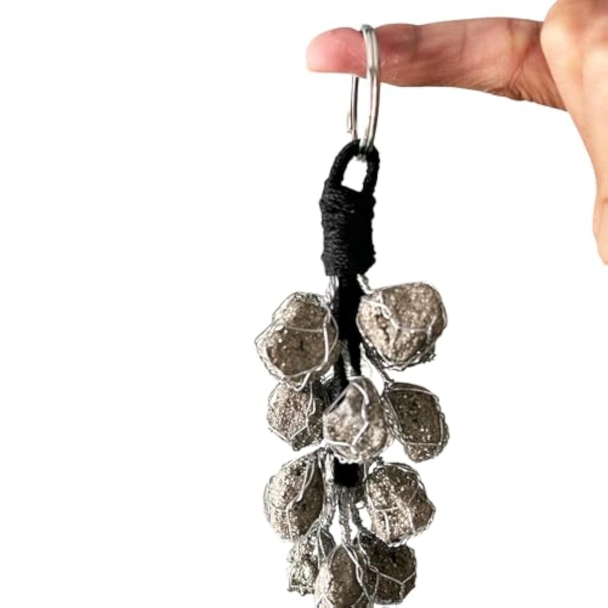 Natural Pyrite Raw Stone Hanging for Car Decor