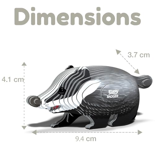 EUGY 094 Badger. Eco-Friendly 3D Paper Puzzle
