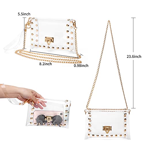 Clear Purse Stadium Approved,Small Clear Crossbody Bag for Women,Fashion See Through Clutch Shoulder Bag4
