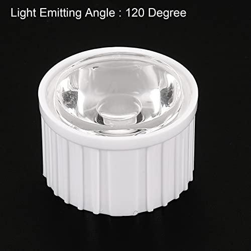 Image of PATIKIL 20mm LED Lens 120 Degree with Plastic Holder, 20 Set Acrylic Optical Lenses for 1W 3W High Power LED Light, White /Transparent