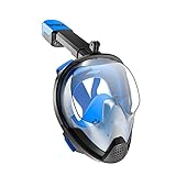 SMACO Full Face Snorkel Mask with UV Protection Anti-Fog Anti-Leak Snorkeling Mask with Detachable Camera Mount 180° Panoramic View Swimming Mask for Adults and Youth.