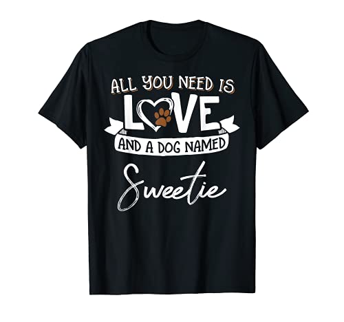Cute Dog Named Sunny Design for Women and Men T-Shirt, Black