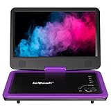 ieGeek Portable DVD Player 12.5', with 10.5' HD Swivel Screen, Car Travel DVD Players 5 Hrs Rechargeable Battery, Region-Free Video Player for Kids Elderly, Remote Control, Sync TV, USB&SD, Purple