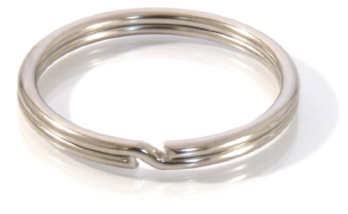 Van den Heuvel - Juego de 25 anillos de acero galvanizado para llavero (diámetro 40 mm)