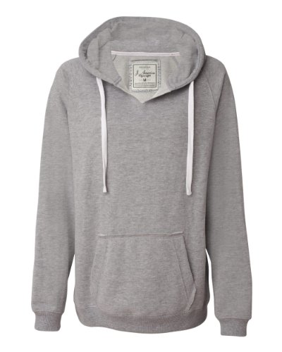 J. America Ladies' Hooded Sweatshirt 8836 - Medium - Oxford #TOP11
