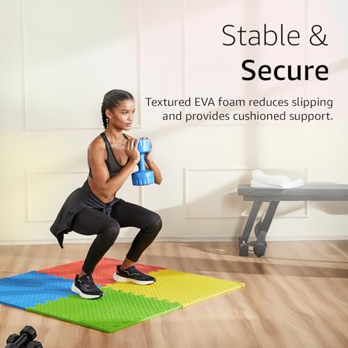Image of Amazon Basics Interlocking Puzzle Exercise Mat | EVA Foam |Suitable for Floor Protection