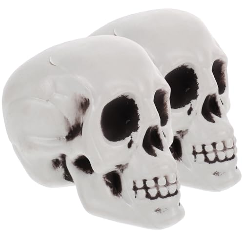 Magiclulu 2 Uds. Cabeza De Esqueleto De Mesa Modelo De Cabeza De Calavera Cabeza De Esqueleto De Simulación Tamaño Real Calavera De Esqueleto Para Decoración De Halloween