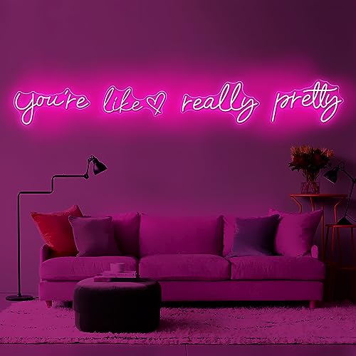 Image of You're Like Really Pretty Neon Signs, Neon Light for Wall Decor,Light Up Sign for Wedding, Engagement,Neon Signs for Bedroom Decor