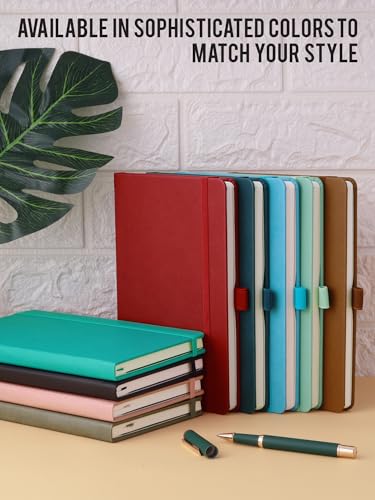Image of DOODLE A5 Executive Hardbound PU Leather Notebook Diary - 160 Pages, 80 GSM | Pen Loop, Ribbon Bookmark & Elastic Closure | Office Diary for Men & Women - Red | Professional & Personal Use