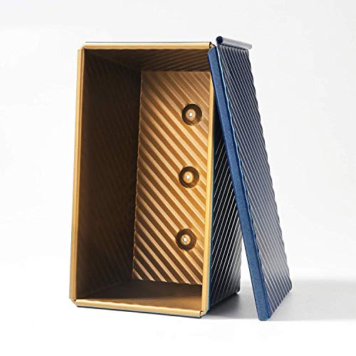 1A1A Pullman Loaf Pan With Lid Bread Mold Toast Box With Cover For Baking Non Stick Gold Blue Aluminum Alloy,Bread Tin For Homemade Cakes, Breads And Meatloaf… (Blue) #TOP2
