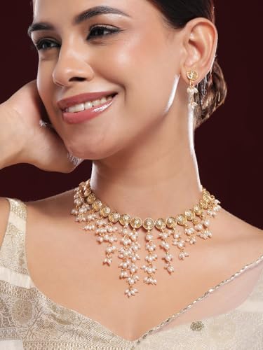 Image of Rubans Pearl Beaded Necklace Set Jewellery Gift for Women & Girls