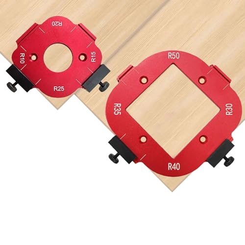 2 Stück Radius Jig Router Schablonen Ecke, 4 in 1 Radius Schnellvorrichtung für Holzbearbeitung R10 R15 R20 R25 R30 R35 R40 R50 Radius Routing Vorlagen für Holzbearbeitung DIY