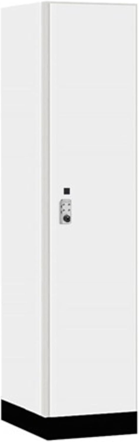 Salsbury 18" Wide Premier Wood Locker-Single Tier-1 Wide-6 Feet High-21 Deep-Arctic White-Silver Resettable Combination Locks