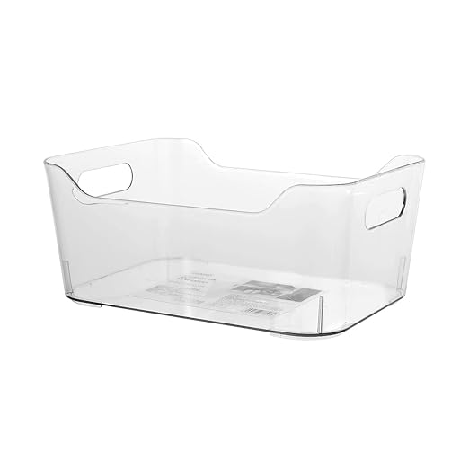 MINISO Storage Box Rectangular Plastic Storage Desk Box,Standard Transparent Series Plastic