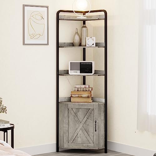 Amazon.com: DRDINGRUI Tall Corner Shelf Cabinet, Corner Storage ...