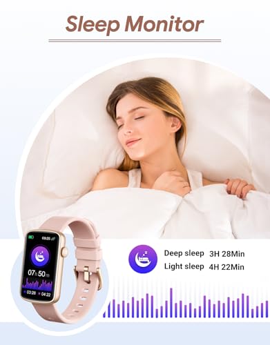 Fitness Tracker, Fitness Watches for Women Men with Heart Rate Monitor Blood Oxygen Sleep Tracker Pedometer, 1.47" Smart Watch Step Calorie Counter for Android iOS IP68 Waterproof (Pink) — view 5