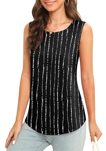 Image of Women's Sleeveless Chiffon Tank Top Business Casual Blouse Tunic Top