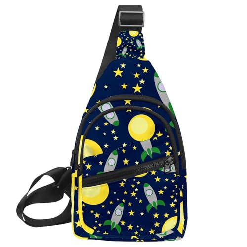 Sac à bandoulière pour homme motif étoile et vaisseau spatial 30x18cm