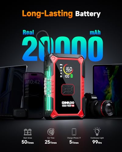 image for GOOLOO A5 Jump Starter with Air Compressor, 4000A Car Battery Jump Sta