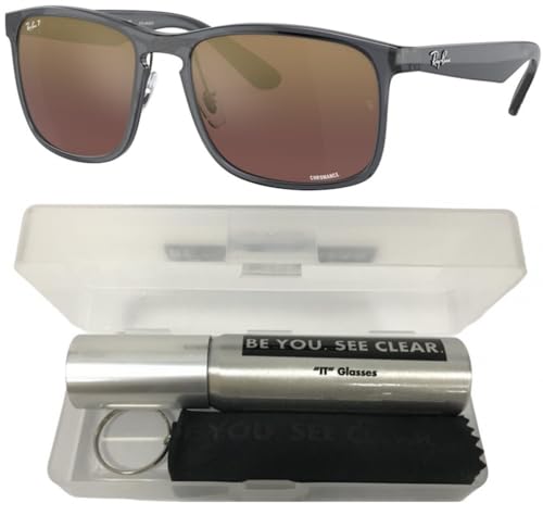 Ray-Ban RB4264 Sunglasses Bundle: RB 4264 876/6B Grey Purple Mirror Gold Polar and Eyewear Cleaning Kit2