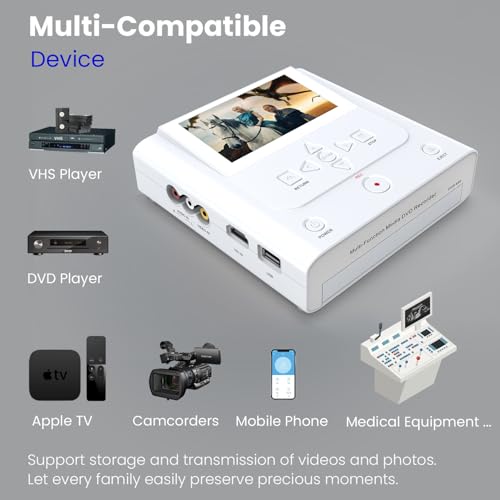 Registratore Da Vhs A Dvd, Convertitore Da Vhs A Dvd, Converte Vhs, Videoregistratore, Videocamera In Dvd, Usb, Scheda Sd, Smart Phone Wifi A Dvd, Usb, Sd, Copia Hdd. Vhs/Nastri/Lettore Dvd Non - 6