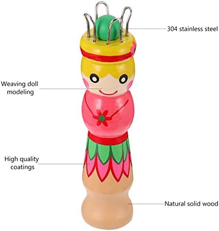 Healifty French Knitter Plastic Handy Yarn Wool Knitting Doll Craft Loom Maker 4 Peg Prong DIY Tool Rope Braid Machine for Kids