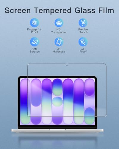 Image of Saco High Definition Screen Protector for 2026 MacBook Neo A3404 13 Inch with Touch ID - Ultra Clear Laptop Screen Guard, Scratch Resistant, Bubble-Free Installation