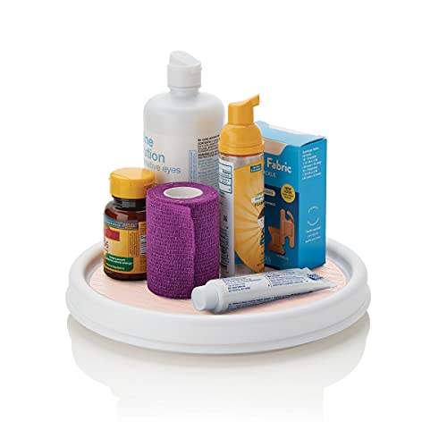 Copco Non-Skid Pantry Cabinet Lazy Susan Turntable, 9-Inch, White And Pink #TOP1