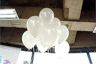 Metallic Shiny Peal Finish Balloons - Pack of 25 (White)