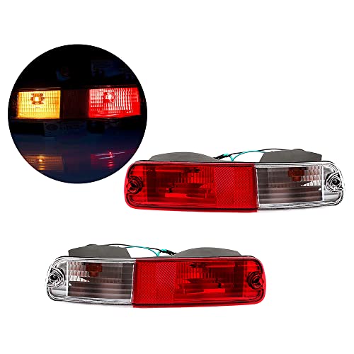 TOTMOX Red Lens Full LED Bumper Reflector Lights Taillight Brake & Rear Fog Lamps Compatible with Mitsubishi Pajero/Montero 2003-2006, Right Passenger Side/Red Lens + Clear Lens by TOTMOX - Used condition - Image 4