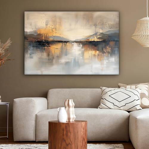 MuchoWow© Cuadros Decoracion Salon Modernos 120x80 cm para Dormitorios Cuadro Decorativos de Salon Lienzos Decorativo Pictures for Living Room Decorarivos Arte - Acuarela - Gris - Abstracto - imagen 3