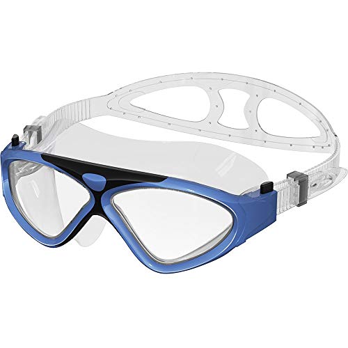 Outdoormaster Swim Mask - Wide View Swimming Mask & Goggles Anti-Fog Waterproof Blue #TOP24