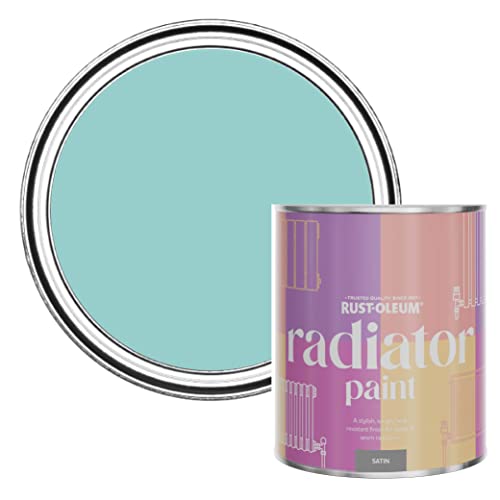 Rust-Oleum Blue Heat Resistant Radiator Paint in Satin Finish - Teal 750ml