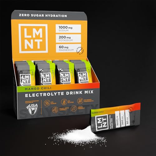 Drink LMNT Keto Electrolyte Powder Packets | Paleo Hydration Powder | No Sugar, No Artificial Ingredients | Mango Chili | 30 Stick Packs