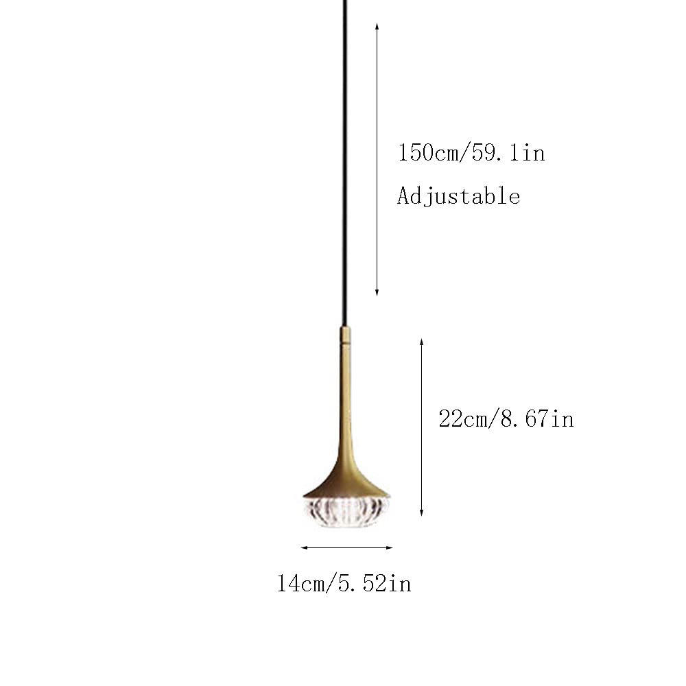 Lampa wisząca LED, żyrandole, złote ramię wiszące oświetlenie pełne miedziane oświetlenie sufitowe szklany klosz wyspa kuchenna żyrandol do salonu z regulacją wysokości.
