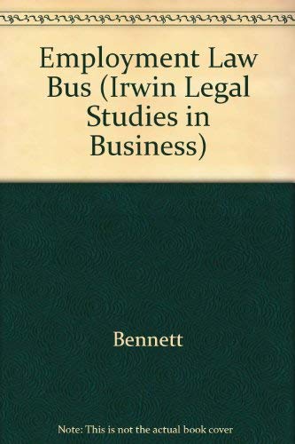 Employment Law for Business (Irwin Legal Studie... 0256122164 Book Cover