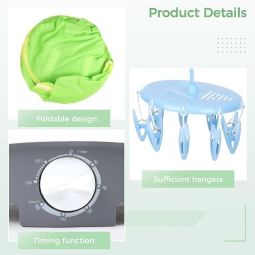 Image of 800W Portable Folding Electric Air Clothes Dryer for Home & Dorms, Suitable for Wet and Cold Weather, Mini Portable, Fast Drying for Clothes, Shoes, Hats(Multicolour)