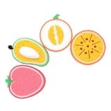 HOMSFOU Esponjas para Platos Forma de Fruta 4 Piezas, Esponjas de Cocina Gruesas y Absorbentes para Limpieza Efectiva de Ollas y Superficies, Estropajos Multiusos Hogar