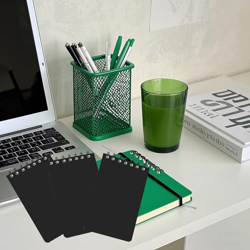 Cuadernos pequeños de rayas con tapa dura negra para evitar descuidos 3