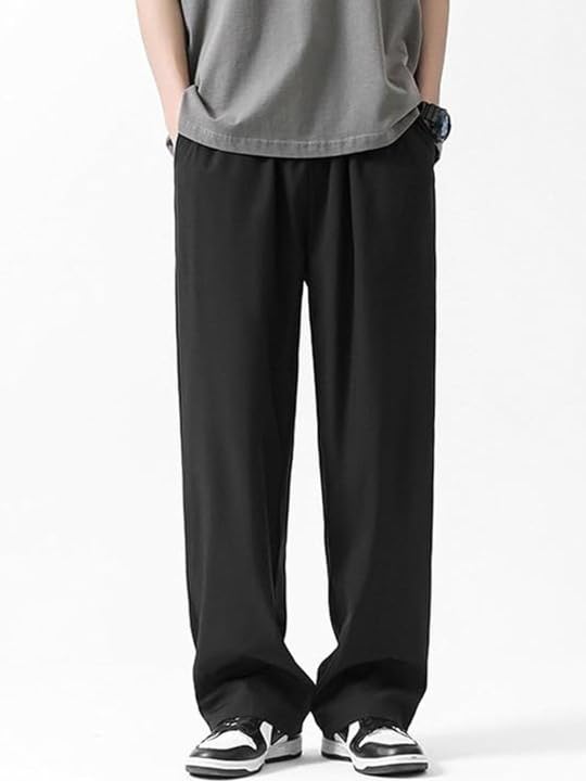 Image of You Forever Men's Relaxed Fit Track Straight Fits - High Waist Pants with Pockets for Sporty & Casual Look