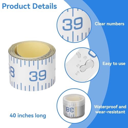 Cinta métrica adhesiva para pesca 40 pulgadas resistente al agua miniatura 6